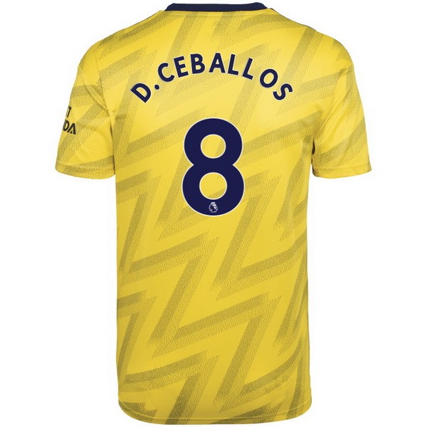 Camiseta Arsenal NO.8 D.Ceballos Replica Segunda Ropa 2019/20 Amarillo